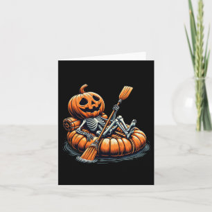 Kayaking Skeleton Funny Halloween Kayak  Card