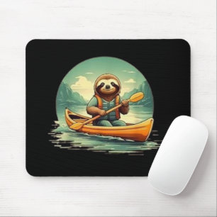 Kayaking Sloth Canoe Lover Funny Animals Vintage Mouse Pad
