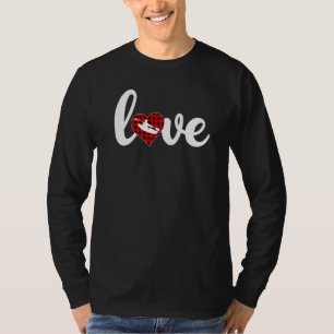Kayaking Sports Buffalo Plaid Love Kayaking Valent T-Shirt