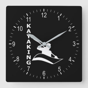 Kayaking Square Wall Clock