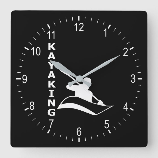 Kayaking Square Wall Clock (Front)