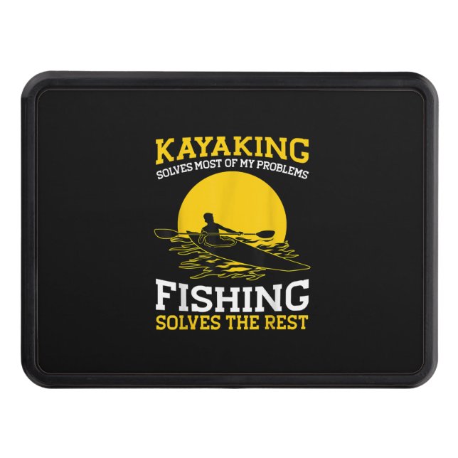 Kayaking T Shirt Canoeing Kayak Angler Fishing Trailer Hitch Cover (Front)