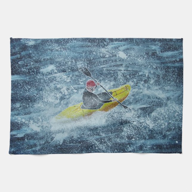 Kayaking tea towel (Horizontal)