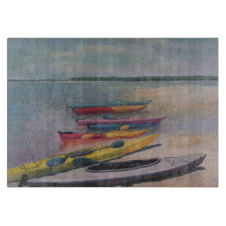 KAYAKING TRIP Glass Cutting Board