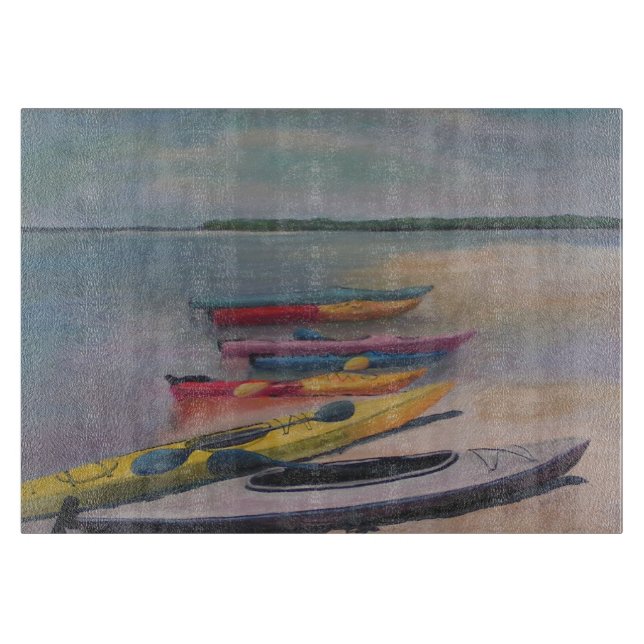 KAYAKING TRIP Glass Cutting Board (Front)
