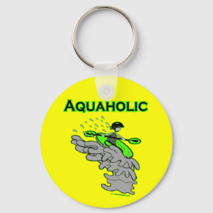 Kayaking Whitewater Silhouette Keychain