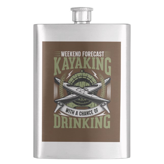 Kayaking With a Chance of Drinking  Hip Flask (Front)