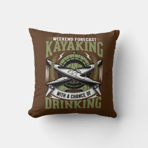 Kayaking With a Chance of Drinking Throw Pillow