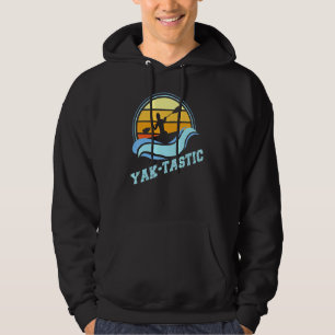 Kayaking Yak-Tastic Retro Vintage Sunset Hoodie