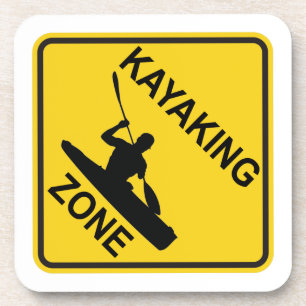 Kayaking Zone Road Sign Coaster