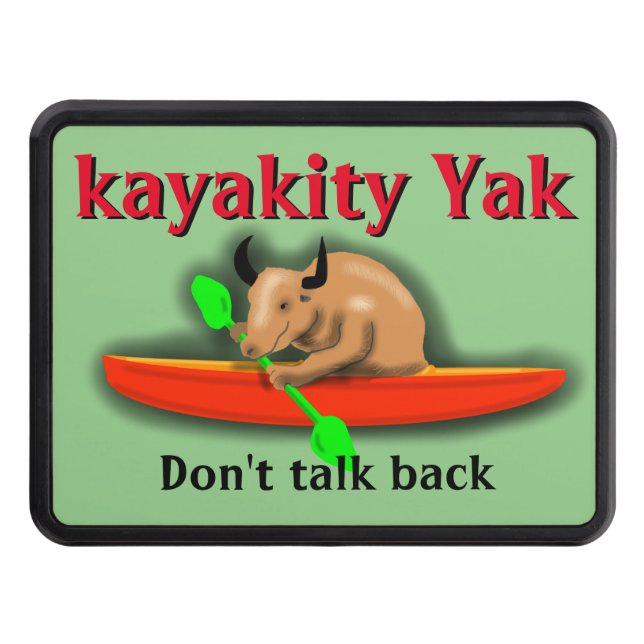 Kayakity Yak Kayak By Slipperywindow Trailer Hitch Cover (Front)