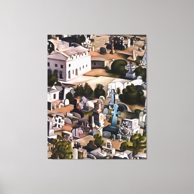 Kayakoy Fethiye Deserted Town Geometric Art  Canvas Print (Front)