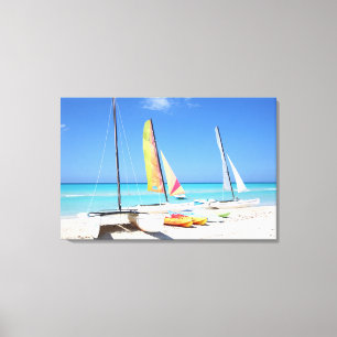 Kayaks, Catamarans And Kayaks Cuban Beach Canvas Print