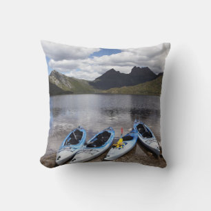 Kayaks, Cradle Mountain and Dove Lake, Cradle Throw Pillow