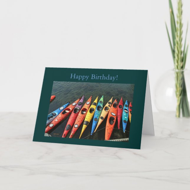 Kayaks, Happy Birthday! Card (Front)