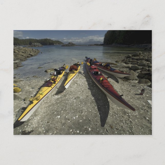 Kayaks on Dicebox Island, Broken Island Group, Postcard (Front)