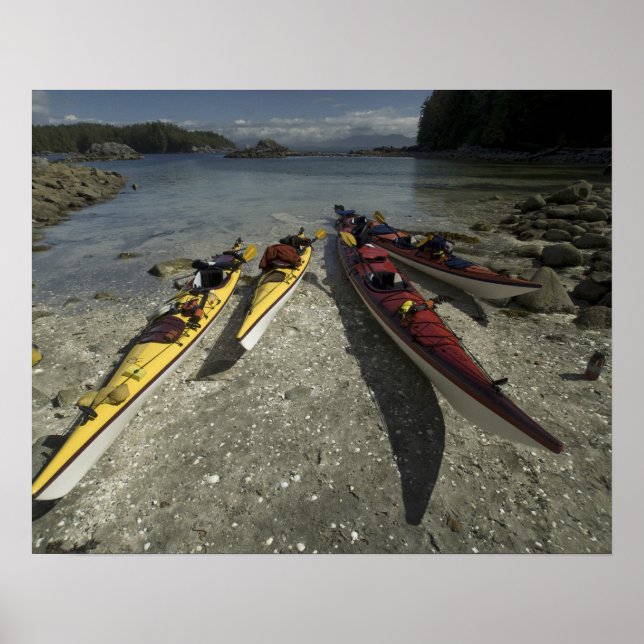 Kayaks on Dicebox Island, Broken Island Group, Poster (Front)