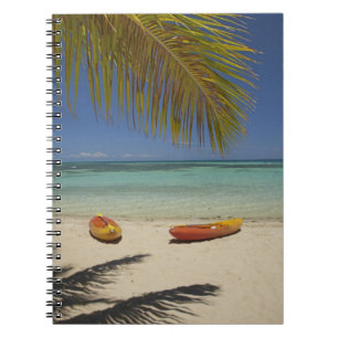 Kayaks on the beach, Plantation Island Resort Notebook