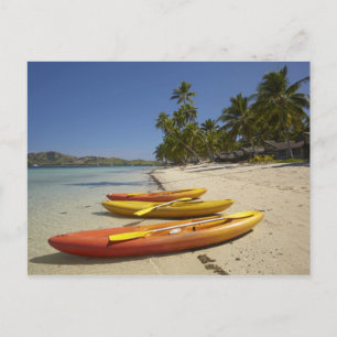 Kayaks on the beach, Plantation Island Resort Postcard