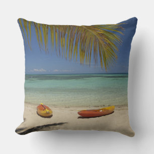 Kayaks on the beach, Plantation Island Resort Throw Pillow