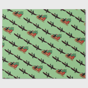 Kayaks Pulling Santa's Sleigh Wrapping Paper