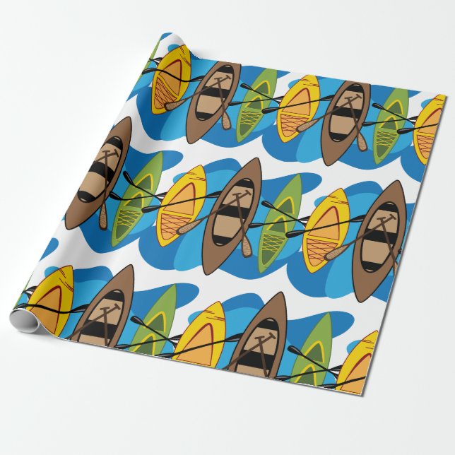 Kayaks Wrapping Paper (Unrolled)