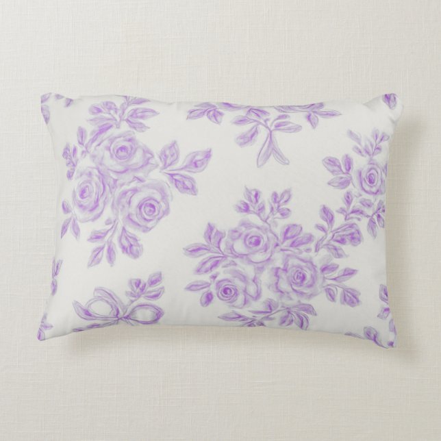 Kaye and Summer Lavender Flowers Accent Pillow (Back)