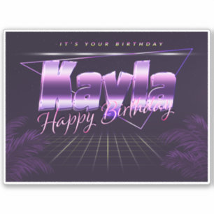 Kayla Name Vorname lila retro Sticker Geburtstag