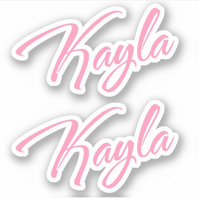 Kayla Nom décoratif en rose x2 Sticker (Devant)