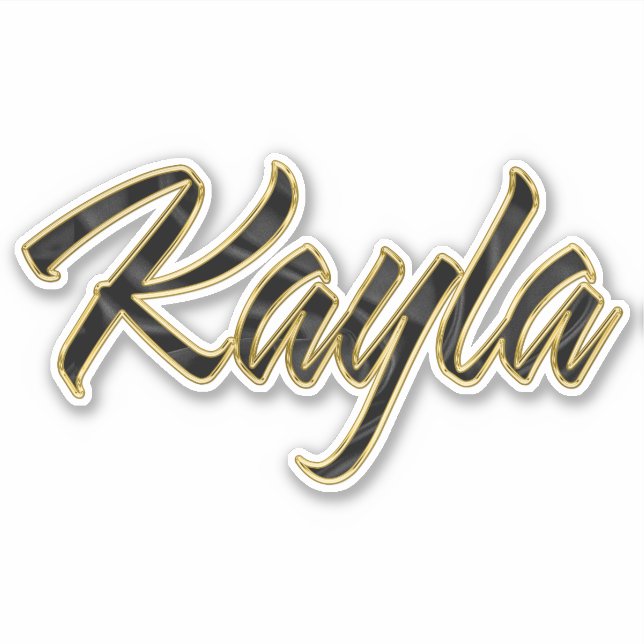 Kayla or noir Lettering Autocollant Stickers (Devant)
