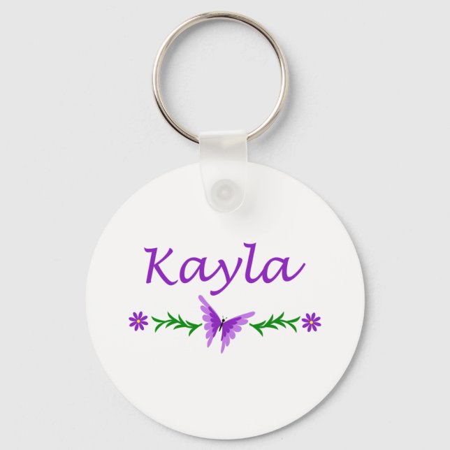 Kayla (Purple Butterfly) Keychain (Front)