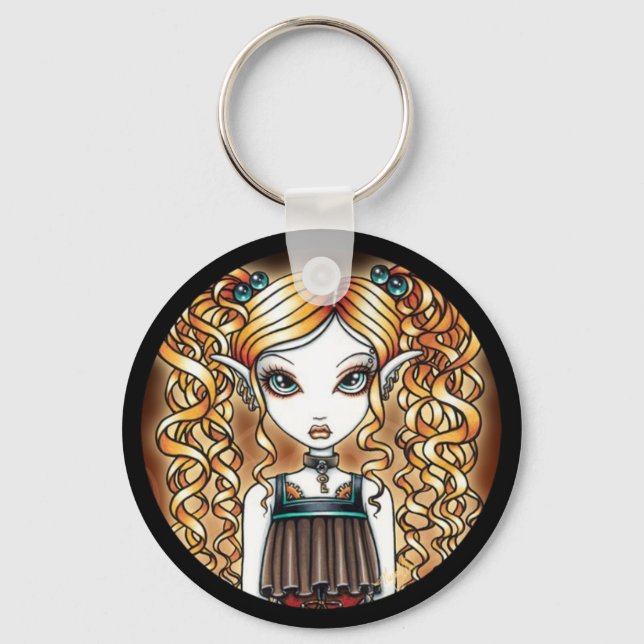 "Kayla" Steampunk Fairy Close Up Key Chain (Front)