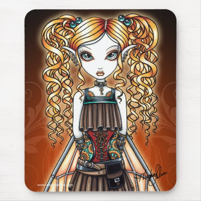 "Kayla" Steampunk Fairy Close Up Mouspad Mouse Pad (Front)