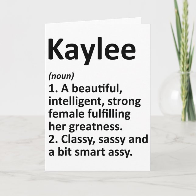 Kaylee Definition Personalized Name Funny Christma Card (Front)