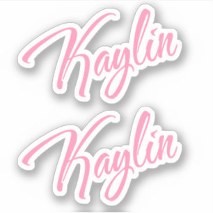 Kaylin Nom décoratif en rose x2 Sticker