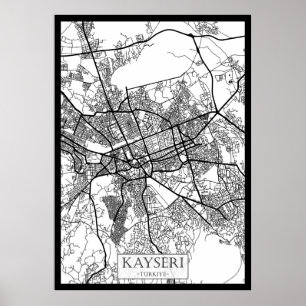 Kayseri Türkiye City Map Poster