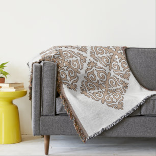 Kazakh ornament pattern throw blanket