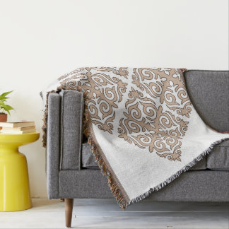 Kazakh ornament pattern throw blanket