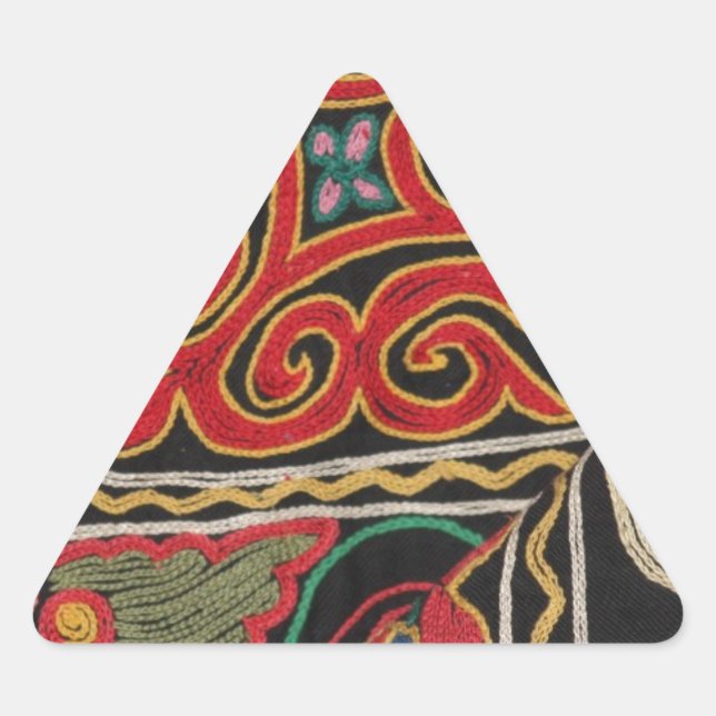 Kazakh Pattern Triangle Sticker (Front)