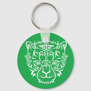 Kazakh style with snow leopard pattern keychain
