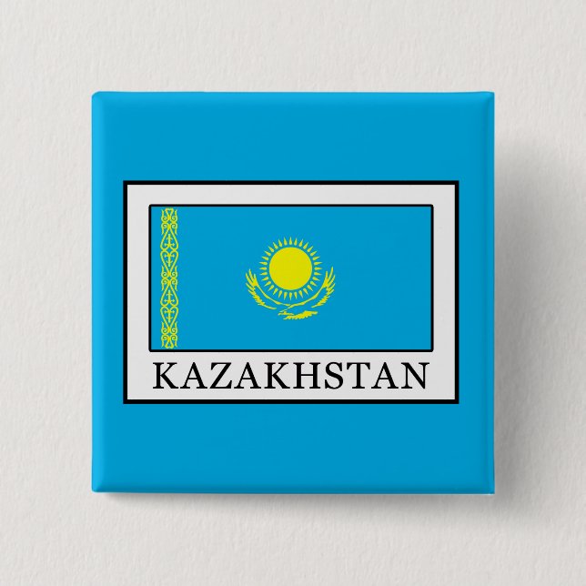 Kazakhstan 2 Inch Square Button (Front)