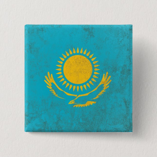 Kazakhstan 2 Inch Square Button (Front)