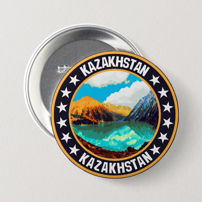 Kazakhstan                                         3 inch round button (Front & Back)