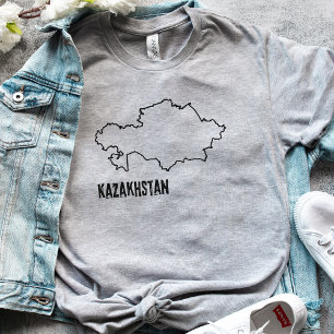 Kazakhstan Country Map Kazakh National Border Line T-Shirt