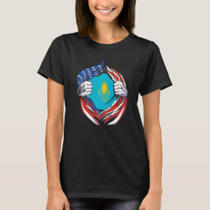 Kazakhstan Flag American Proud of My Kazakh Herita T-Shirt