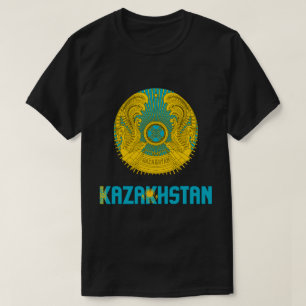 Kazakhstan Flag and Coat Of Arms Patriotic T-Shirt
