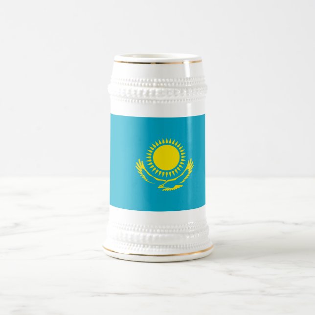 Kazakhstan Flag Beer Stein (Center)