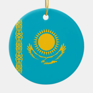 Kazakhstan flag ceramic ornament