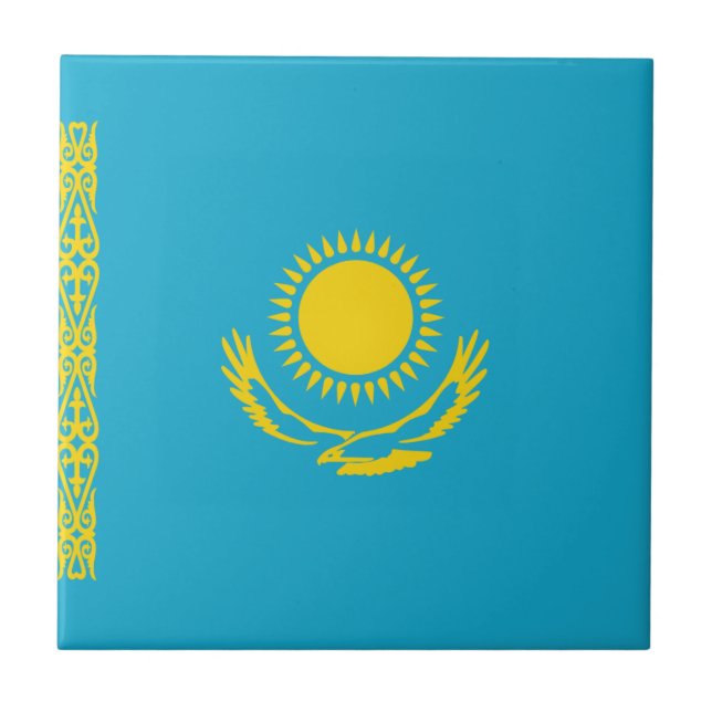Kazakhstan Flag Ceramic Tile (Front)