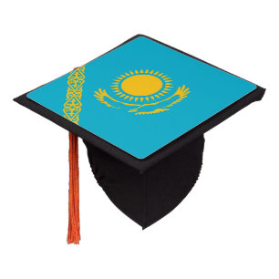 Kazakhstan flag graduation cap topper